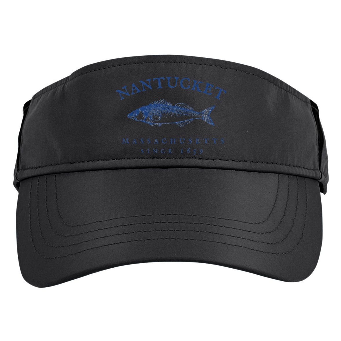 Retro Nantucket Massachusetts Fishing Adult Drive Performance Visor