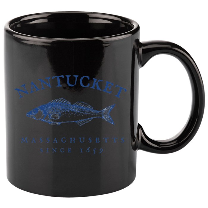 Retro Nantucket Massachusetts Fishing 11oz C Handle Ceramic Mug