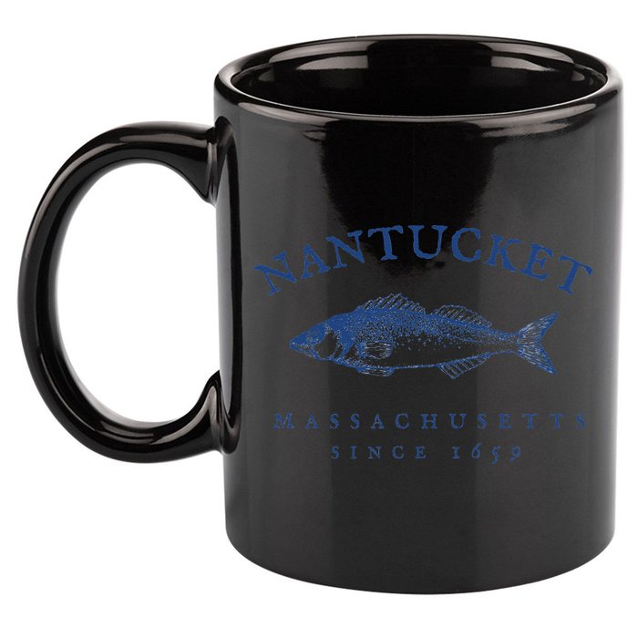 Retro Nantucket Massachusetts Fishing 11oz C Handle Ceramic Mug