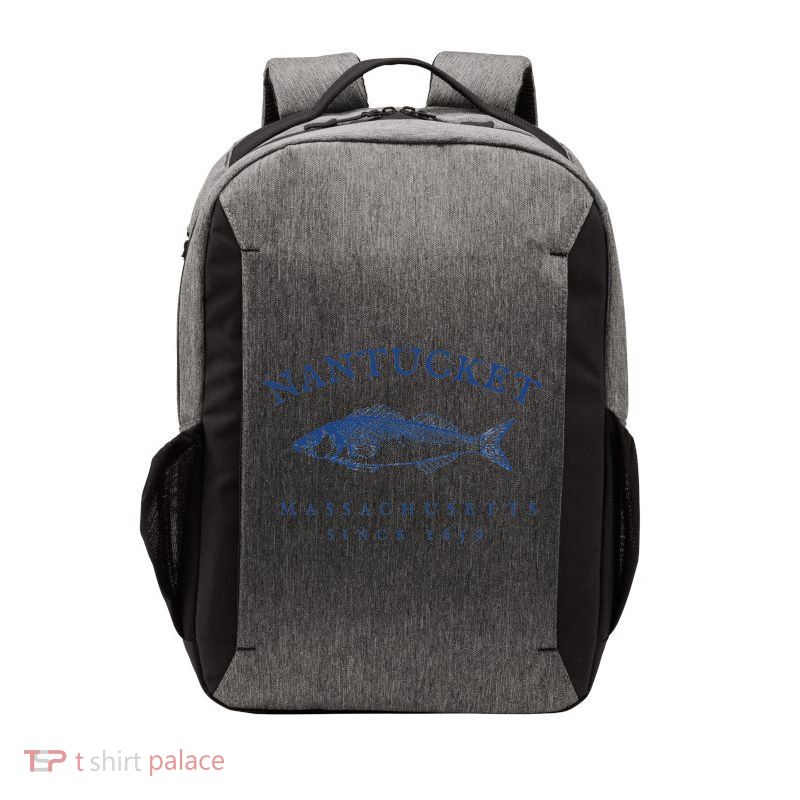 Retro Nantucket Massachusetts Fishing Vector Backpack
