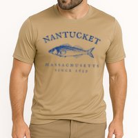 Retro Nantucket Massachusetts Fishing Cooling Performance Crew T-Shirt