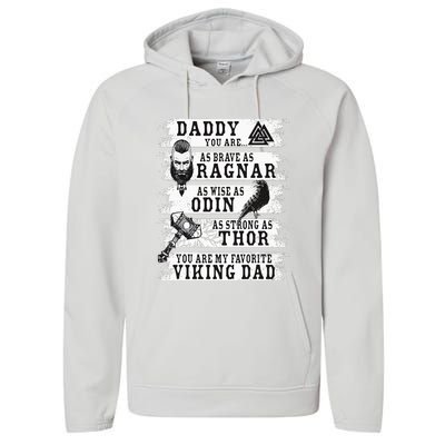 Retro Norse Mythology & Viking Saying Best Viking Daddy Performance Fleece Hoodie