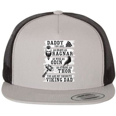 Retro Norse Mythology & Viking Saying Best Viking Daddy Flat Bill Trucker Hat