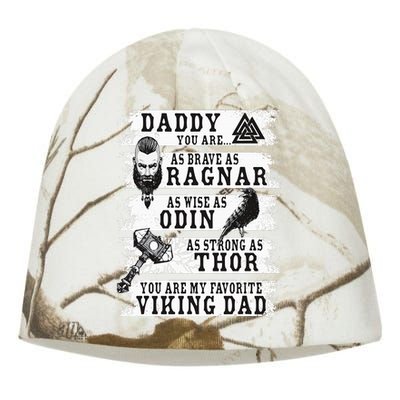 Retro Norse Mythology & Viking Saying Best Viking Daddy Kati - Camo Knit Beanie