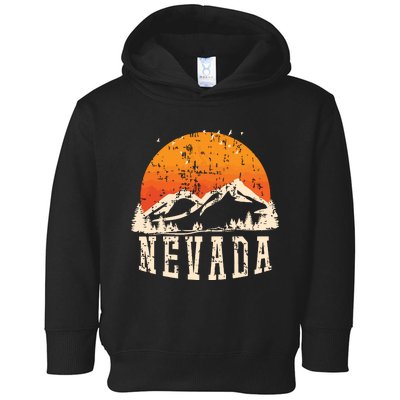 Retro Nevada Mountains Graphic Image Souvenir Us State Pride Toddler Hoodie