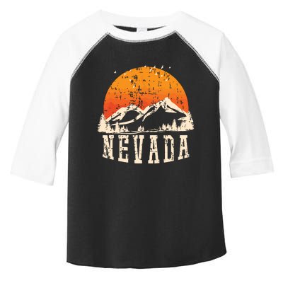 Retro Nevada Mountains Graphic Image Souvenir Us State Pride Toddler Fine Jersey T-Shirt