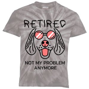 Retired Not My Problem Anymore Dog Cartoon Retirement Gifts Kids Tie-Dye T-Shirt