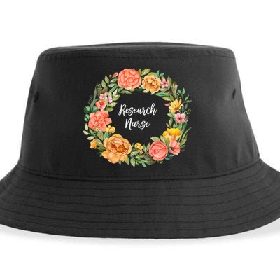 Rn Nursing Medical Professional Floral Research Nurse Great Gift Sustainable Bucket Hat