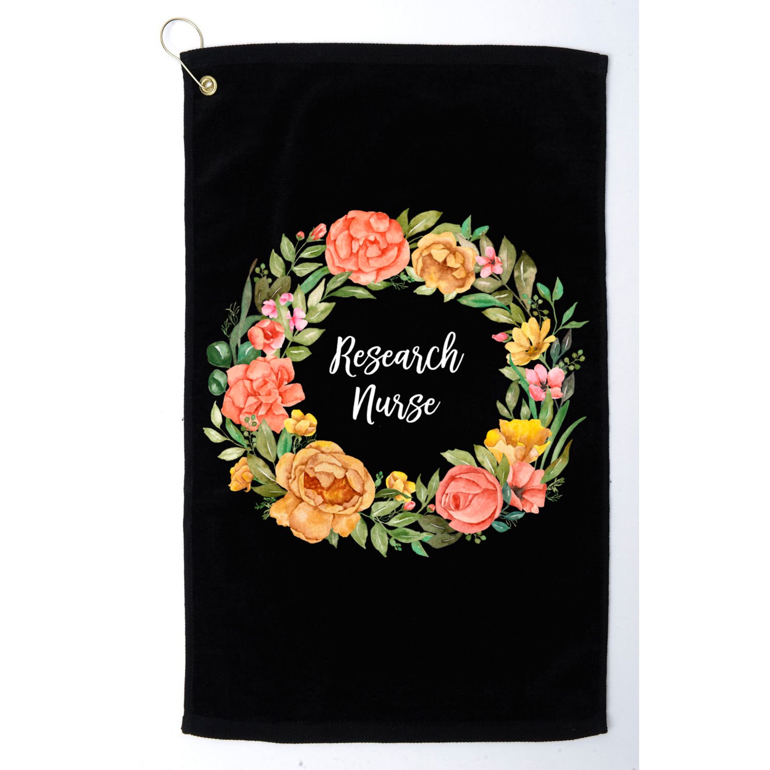 Rn Nursing Medical Professional Floral Research Nurse Great Gift Golf Towel