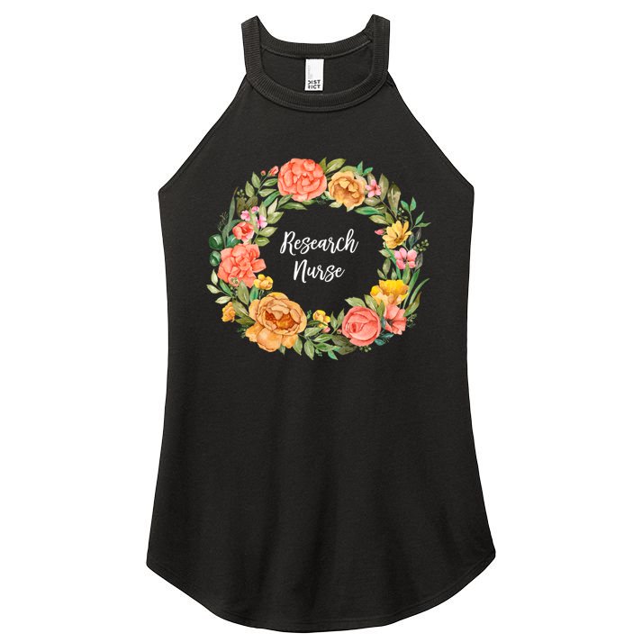 Rn Nursing Medical Professional Floral Research Nurse Great Gift Women's Perfect Tri Rocker Tank