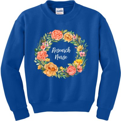 Rn Nursing Medical Professional Floral Research Nurse Great Gift Kids Sweatshirt