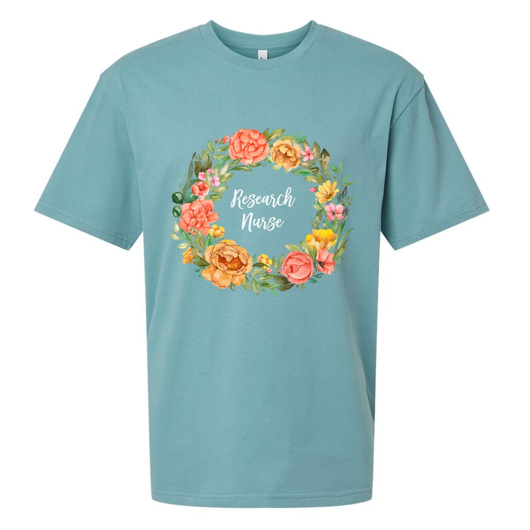 Rn Nursing Medical Professional Floral Research Nurse Great Gift Sueded Cloud Jersey T-Shirt