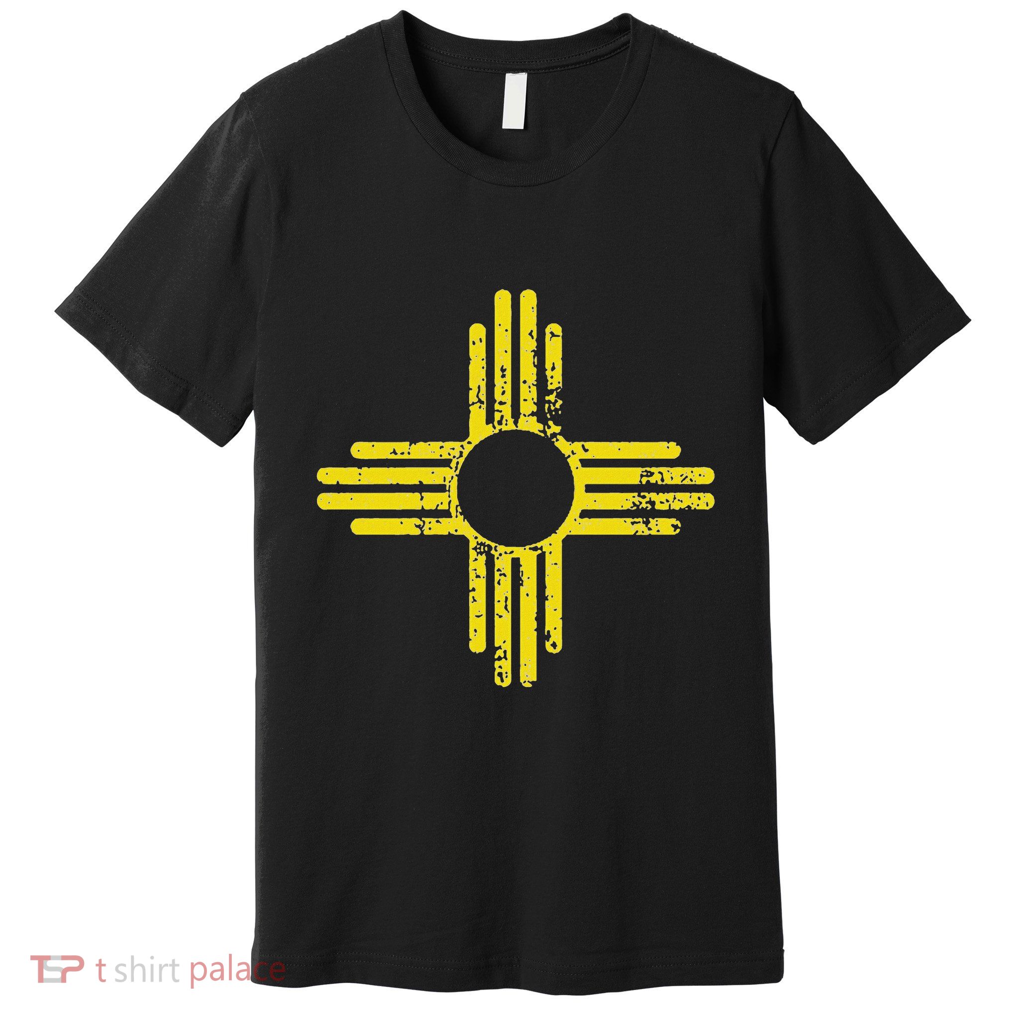 Retro New Mexico Zia Sun Symbol Apparel Yellow Zia Sun Alone Premium T-Shirt