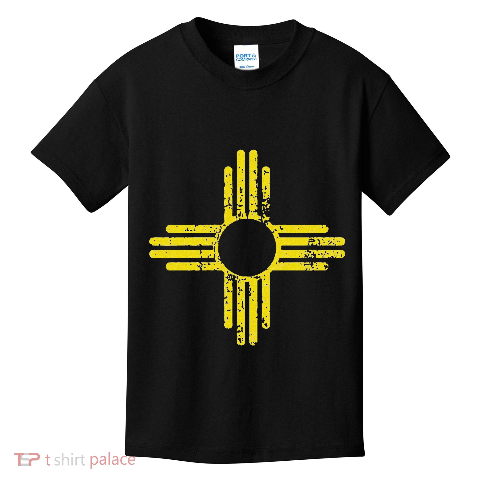 Retro New Mexico Zia Sun Symbol Apparel Yellow Zia Sun Alone Kids T-Shirt