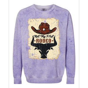 retro not my first rodeo  rodeo western country cowboy  Colorblast Crewneck Sweatshirt