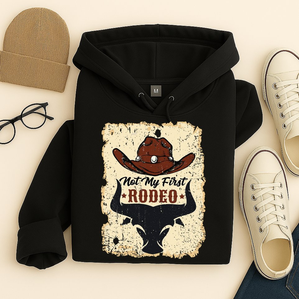 retro not my first rodeo  rodeo western country cowboy  Hoodie