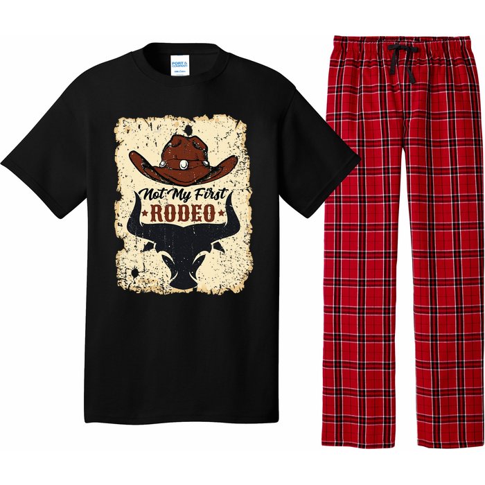 retro not my first rodeo  rodeo western country cowboy  Pajama Set