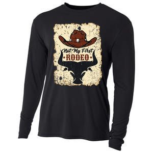 retro not my first rodeo  rodeo western country cowboy  Cooling Performance Long Sleeve Crew