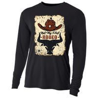 retro not my first rodeo  rodeo western country cowboy  Cooling Performance Long Sleeve Crew