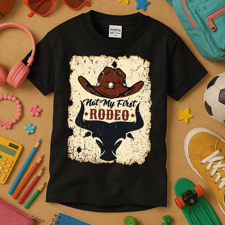 retro not my first rodeo  rodeo western country cowboy  Kids T-Shirt