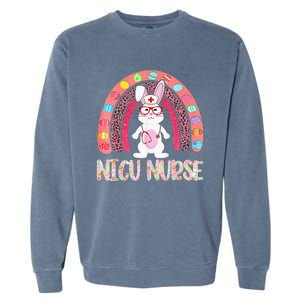 Rainbow NICU Nurse Easter Nurse Floral Bunny Garment-Dyed Sweatshirt