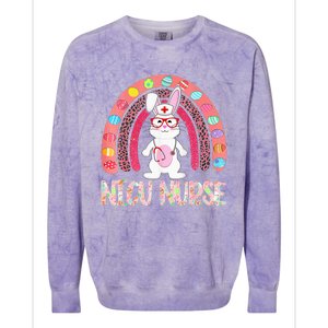 Rainbow NICU Nurse Easter Nurse Floral Bunny Colorblast Crewneck Sweatshirt