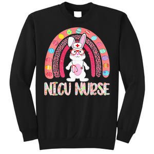 Rainbow NICU Nurse Easter Nurse Floral Bunny Sweatshirt