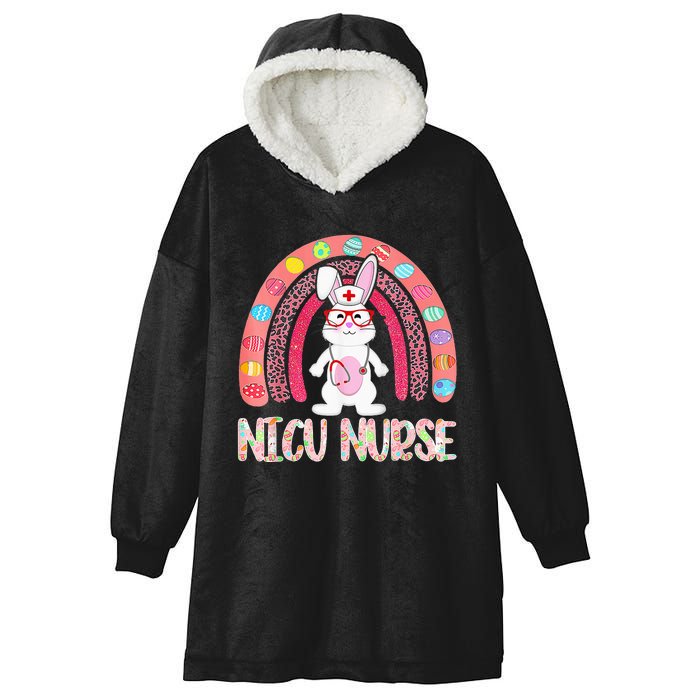 Rainbow NICU Nurse Easter Nurse Floral Bunny Hooded Wearable Blanket