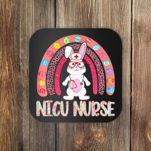 Rainbow NICU Nurse Easter Nurse Floral Bunny Coaster