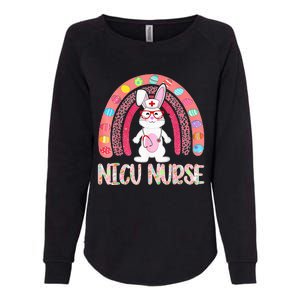 Rainbow NICU Nurse Easter Nurse Floral Bunny Womens California Wash Sweatshirt