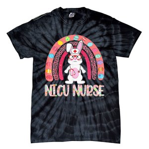 Rainbow NICU Nurse Easter Nurse Floral Bunny Tie-Dye T-Shirt