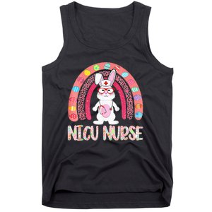 Rainbow NICU Nurse Easter Nurse Floral Bunny Tank Top