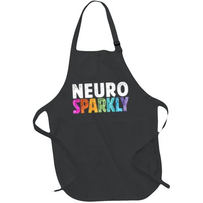 Retro Neurodivergent Neuro Sparkly Autism Spectrum ADHD Full-Length Apron With Pockets