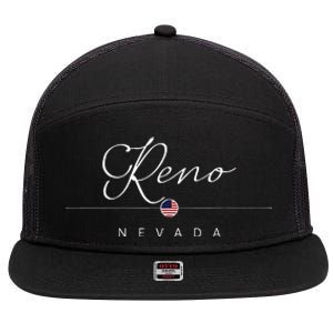 Reno Nevada NV On Reno 7 Panel Mesh Trucker Snapback Hat