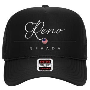 Reno Nevada NV On Reno High Crown Mesh Back Trucker Hat