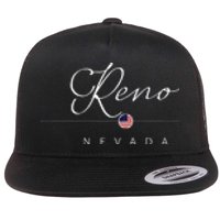 Reno Nevada NV On Reno Flat Bill Trucker Hat