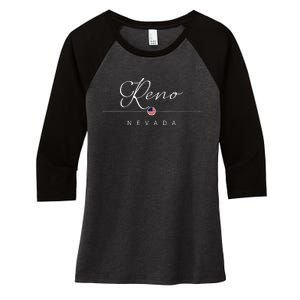 Reno Nevada Nv On Reno Women's Tri-Blend 3/4-Sleeve Raglan Shirt