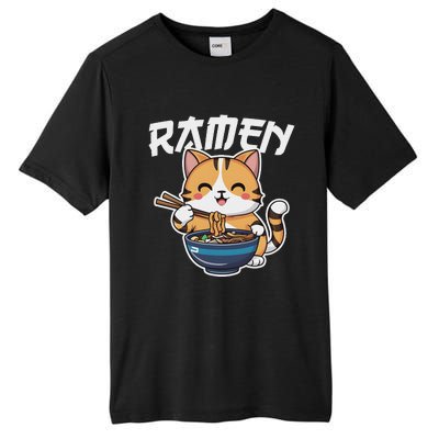 Ramen Noodle Neko Cat Japanese Kawaii Manga Anime Gift Tall Fusion ChromaSoft Performance T-Shirt