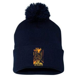 Remember Nola Never Forget New Orleans Always Support Strong Pom Pom 12in Knit Beanie