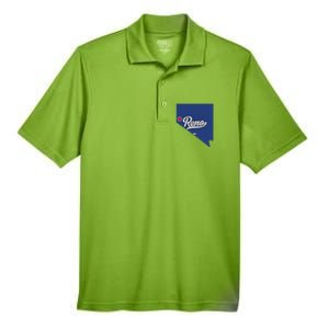 Reno Nevada NV Map Men's Origin Performance Pique Polo