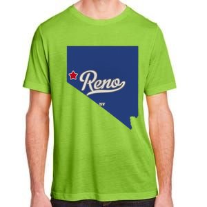 Reno Nevada NV Map Adult ChromaSoft Performance T-Shirt