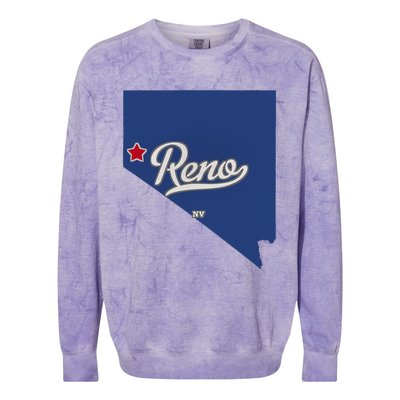 Reno Nevada NV Map Colorblast Crewneck Sweatshirt