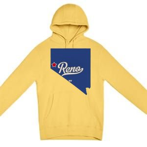 Reno Nevada NV Map Premium Pullover Hoodie