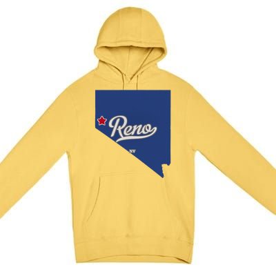 Reno Nevada NV Map Premium Pullover Hoodie