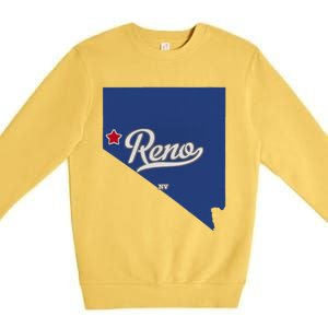 Reno Nevada NV Map Premium Crewneck Sweatshirt