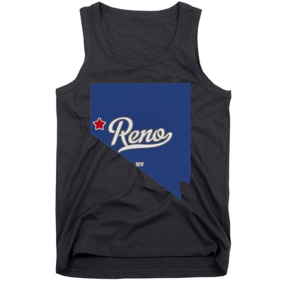 Reno Nevada NV Map Tank Top