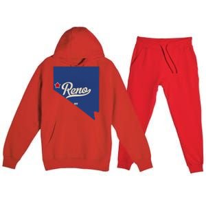 Reno Nevada NV Map Premium Hooded Sweatsuit Set