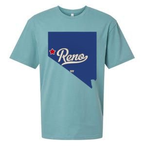 Reno Nevada NV Map Sueded Cloud Jersey T-Shirt