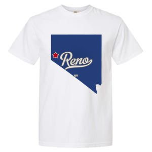 Reno Nevada NV Map Garment-Dyed Heavyweight T-Shirt