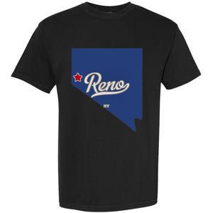 Reno Nevada NV Map Garment-Dyed Heavyweight T-Shirt